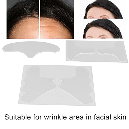 Adesivo anti-brecha de silicone, 5pcs Anti-rugas silicone remendos, reutilizável remendante no olho de olho de testa, levantamento de pele anti-envelhecimento para elasticidade rejuvenescida da pele