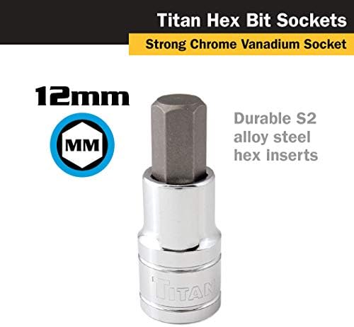 Titan 15612 de 1/2 polegada x 12 mm de bit hexés