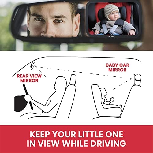 Espelho de bebê autobase para carro | Seat de Baby Trowing, de frente para a prova de batedores e de carros mais seguros | Recém