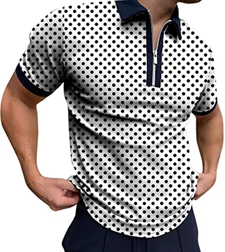 T-shirts de Beuu Henley para homens, verão Baisc projetou camisas de pólo de algodão com zíper esportivo de golfe esporte ao