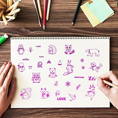 Globleland Winter Animals Silicone Clear Stamps com Penguin Seal Deer Bear Pattern para cartões Fazendo DIY Scrapbooking