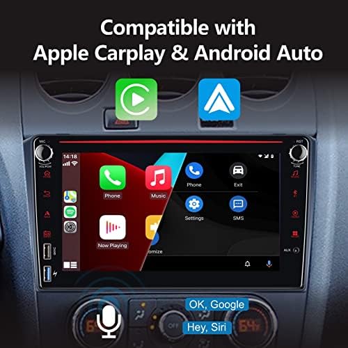 Estéreo de carro Yzkong para Nissan Altima Teana 2008-2012 Compatível com CarPlay/Android AUTO com tela de toque de
