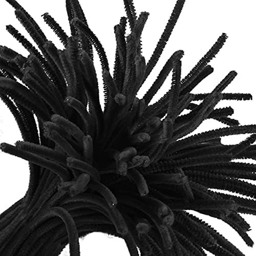 Limpadores de tubos de artesanato de Cuttte 600pcs, chenille marrom caçadores de cachimbo preto para decorações de artesanato de arte diy