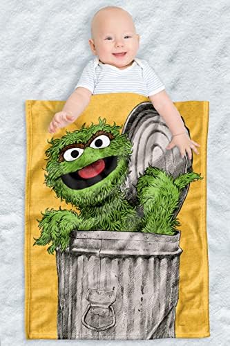 LogoVision Sesame Street Fleece Baby Blanket, 30 X40, Oscar pintado, unissex para meninas e meninos, bebês/crianças pequenas