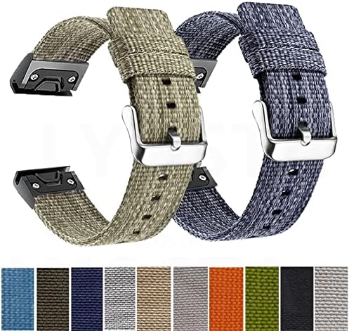 Tioyw para Garmin Fenix ​​6 6x Pro 5 5x Plus Forerunner 945 935 abordagem S60 S62 Easy Fit Tito Nylon Watchband Band Lank