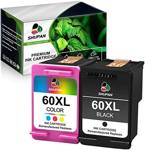 Shupan Remanufacured 60xl Black and Color Combo Pack Substituição para HP 60 XL 60xl Trintas para Photosmart C4780 C4680 C4795 C4650 Deskjet F4480 F4440 F4280 INVY 110