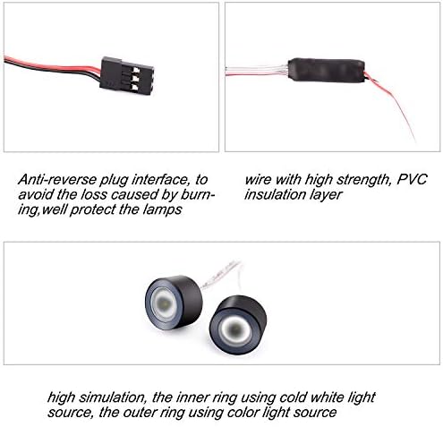Dumborc LED Light Light Switch de múltipla cor para RC Modelo 1/10 1/8 Escala RC Cars Caminhão de rastreamento Kit de iluminação