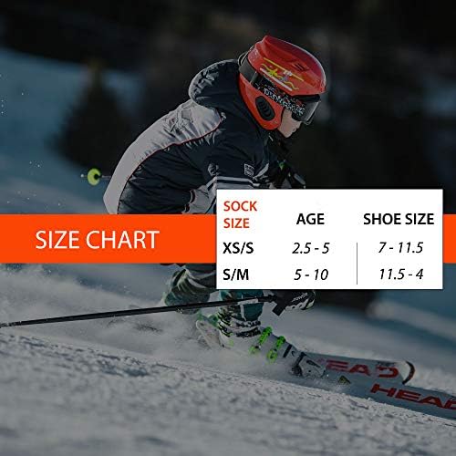 Meias de esqui de lã merino de atletas puras - meia de neve para meninos, meninas, crianças - snowboard