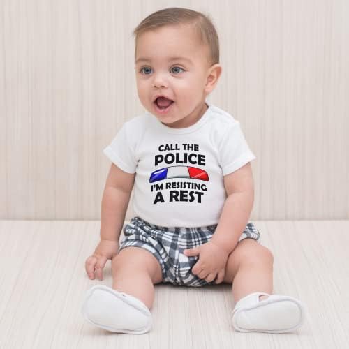 Ligue para a polícia, estou resistindo a uma citação de descanso Bodysuit bebê branca