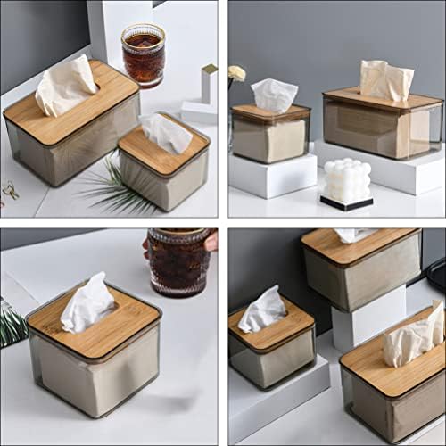 Caixas de armazenamento do doitool decorativo caixa de tecido transparente de tecidos de tecidos de armazenamento de