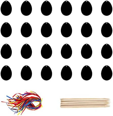 EIOFLIA 24PCS Papel de arranhão da Páscoa, Arte da Páscoa, Rainbow Scratch Papers Páscoa Kits de papel para arranhões coloridos Notas de arte penduradas no penduramento com ovo de páscoa de fita