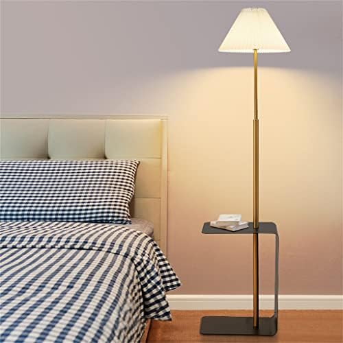 Lâmpada de piso plissado de Walnuta nórdica simples sala de estar de cabeceira de cama Lâmpada de mesa de mesa de mesa