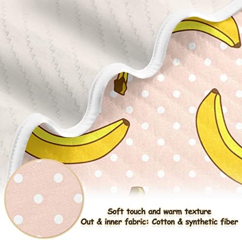 Bananas de Bancetas Bananas Clanta de algodão para bebês, recebendo cobertor, cobertor leve e macio para berço, carrinho, cobertores de berçário, bolinhas, 30x40 in, rosa