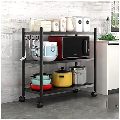 Trexd Storage Rack Metal Storage Rack com rodas Prateleiras ajustáveis ​​Armário de armário de cozinha