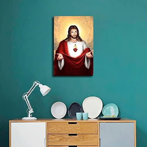 Sagrado Coração de Jesus Poster Picture Art Print Canvas Arte da parede Decoração da sala de casa Fresco-Lyyui