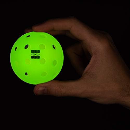 Bolas de sombras brilham nas bolas de pickleball escuras, bolas de pickleball de 6 pacotes, bolas de pickleball ao