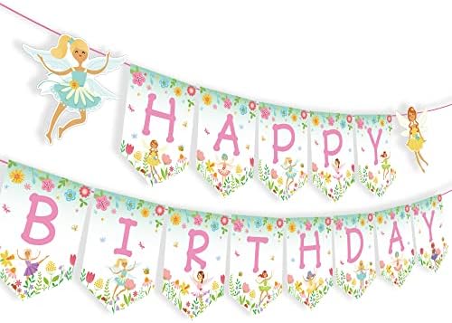 Fanda de festas de fada Party Fairy Party Supplies Fairy Party Birthday Party Banner Fairy Banner para Fairy Floral Birthday
