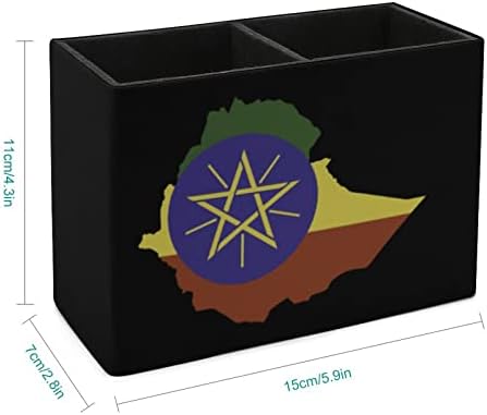 Etiópia Flag Mapa PU PULO LENTO LENTO LENTO MULTIFUNÇÃO Desktop Copo Organizador de armazenamento de contêineres de copo