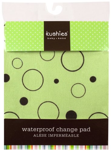 Kushies Deluxe Flannel Change Pad, Green Crazy Bubbles