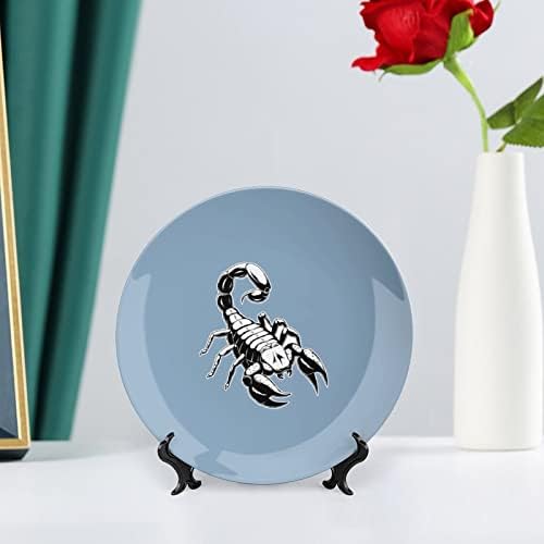 Poison Scorpion Design vintage Placa de decoração de China com stand placa decorativa em casa Wobble-Plate