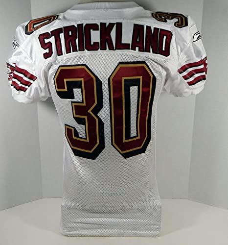 2008 San Francisco 49ers Donald Strickland 30 Jogo emitido White Jersey DP08241 - Jerseys de Jerseys usados ​​na NFL não