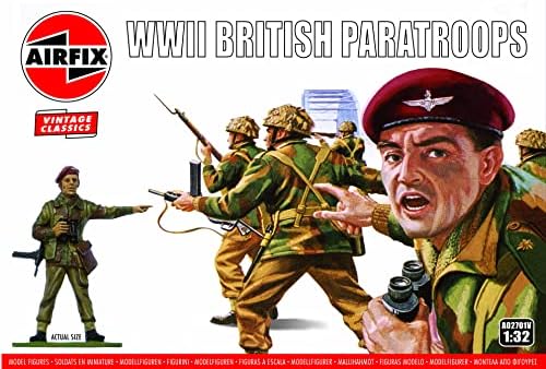 Airfix Vintage Classics WWII British Paratroops 1:32 WWII Diorama Milody Model Figuras A02701V