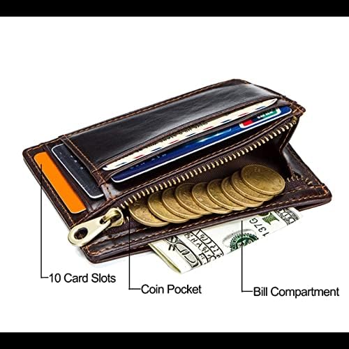Scdzs Cowide Leather RFID Men Cartão Mini -Cartista de Cartão Com Coupa de Pocket Men Small Walet Walet Slim Carteiras
