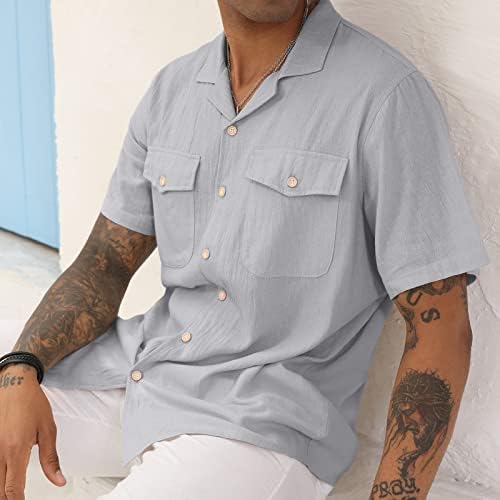 Camisas de linho cubanas de Guayabera masculinas