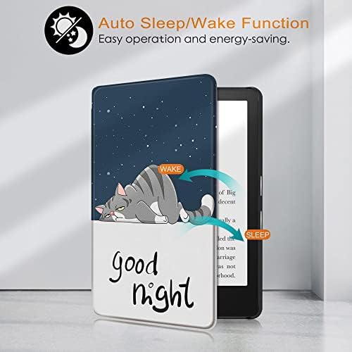 Case Slimshell para o novo Kindle - Capa de proteção de couro PU leve PU com sono/acordamento automático, Urso fofo