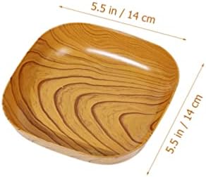 Zerodeko quadrado Placa de madeira grão de madeira: Jóias de jóias de anel de prato com sabor de pavilhão 8pcs Decorativa Decorativa
