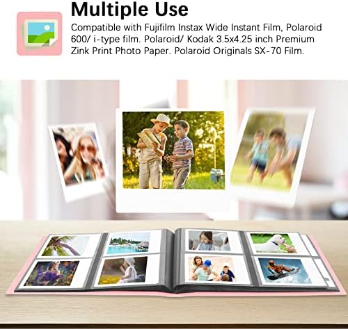 Álbum de fotos 2Packs para Fujifilm Instax Wide 300 Câmera, Polaroid 600 Foto Album, Álbum para Polaroid Now