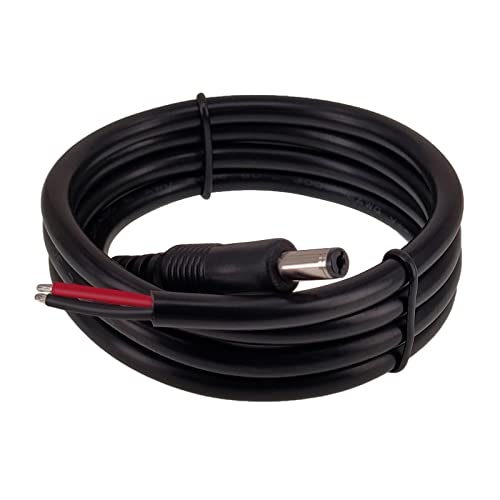 Cordão de traquículos de potência DC, yeebline 2-pacote 3ft 16 awg 5,5 mm x 2,1 mm plugue masculino para arame descalço