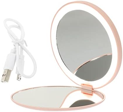 Espelho redondo de supvox espelho LED LED Mirror compacto espelho de 3,5 polegadas Recarregável espelho dobrável iluminado