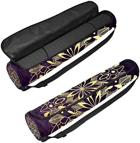 Bolsa de transportadora de ioga de ioga de Mandala Golden com alça de ombro de ioga bolsa de ginástica Bolsa de praia
