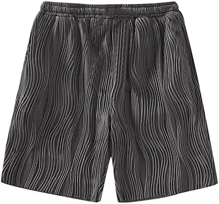 Mentes de natação masculinos, esportes casuais soltos masculinos de cinco pontos da cintura elástica de cor sólida de cor solta shorts casuais