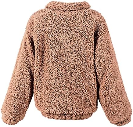 Jaqueta de túnica de túnica de manga comprida foviguo para o clube de outono feminino Zip de algodão quente de algodão quente