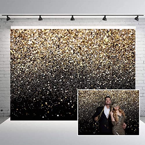 Pano de fundo de tinta glitter dourada de 7x5 pés para fotografia astract goleh bokeh sky sky casamento adulto bebê