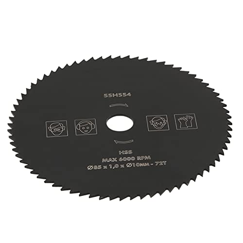Serra circular, 85 mm*10mm 72T HSS Blade Cutting Disc Say, roda para metal de madeira para cimento de corte, tubo, madeira, plástico, alumínio