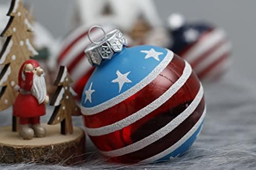 DUMETO PAIRIOTICA PASEIRO OGINA OGINE OURNAMENTOS, AMERICAN BLAND CHORATH Ball Party Ornaments, Ornamentos da Árvore de Natal)