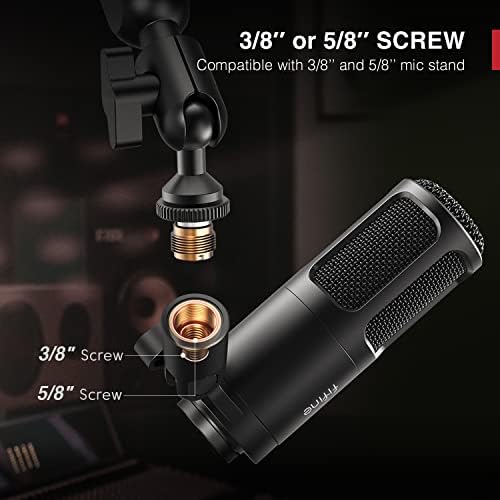 Microfone condensador USB e microfone dinâmico XLR, microfone de podcast Fifine Vocal com padrão cardióide para streaming de gravação