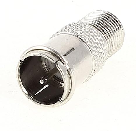 Aexit Silver Tone Audio & Video Acessórios f Tipo feminino para f Tipo FECIMENTO MASCO ENCRENSATOS E ADAPTADORES CONECTOR