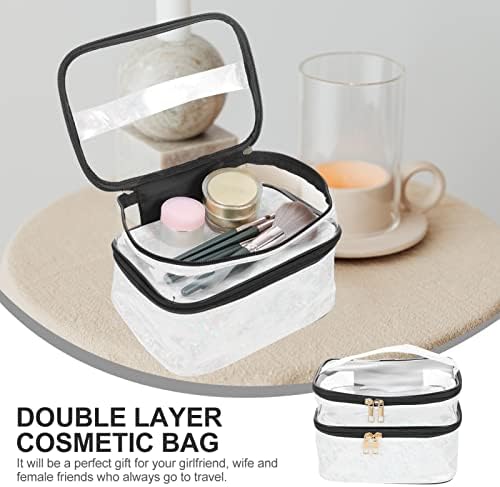 Saco de maquiagem FRCOLOR grande portátil saco de maquiagem de camada de camada de viagem Case de higiene pessoal transparente