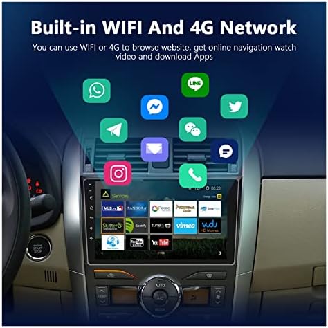Multimídia multimídia de carro Compatível com Toyota Corolla 2006-2013 Android Auto Radio Radio Intelligent System 2din Head Unit Unit Receiver