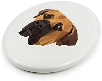 Boerboel, placa de cerâmica de lápide com a imagem de um cachorro, geométrico