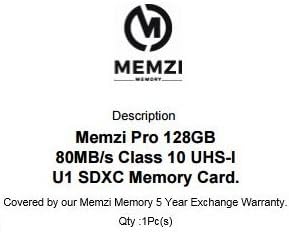 MEMZI PRO 128GB Class 10 80MB/s SDXC Memory Card for Panasonic HC-VX989, HC-VX981, HC-VX981K, HC-VX980, HC-VX980M, HC-VX878, HC-VX870, HC-VX870M, HC-VX870K Digital Cameras