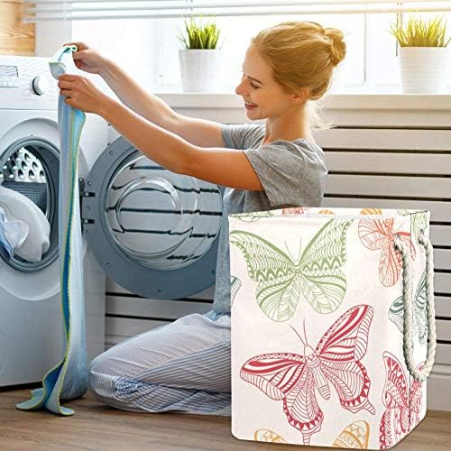 Unicey Floral Style Butterfly Grande lavanderia cesto de armazenamento dobrável para quarto berçário bebê