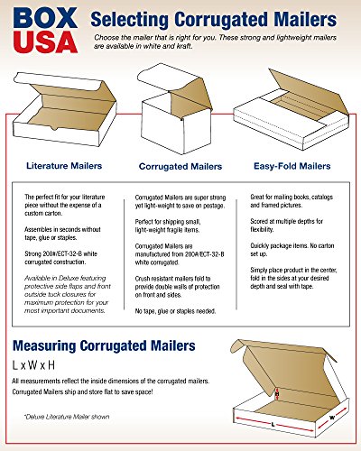 Caixa dos EUA Correios de papelão corrugados, 9 x 6 1/2 x 6 polegadas, peças de uma peça, caixas de remessa de corte, caixas de correspondência branca média