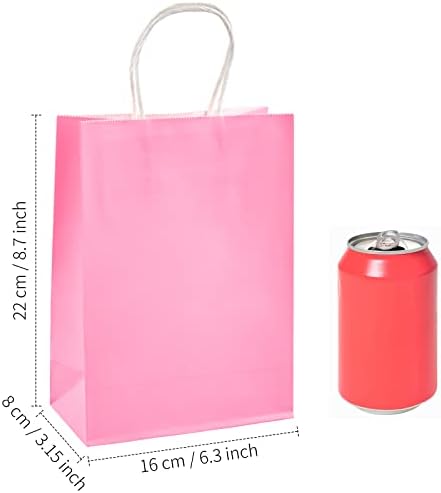 Kucoele 48 peças sacos de presente com alça, 8 cores Rainbow Kraft Paper Party Favor Sacos de Goodie Bags Balk Sachs