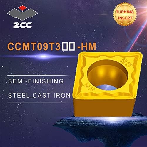 FINCOS CNC torno 10pcs/lote CCMT CCMT09T304 CCMT09T308 HM Central cimentado com revestimento de carboneto cimentado Inserções para a aço e a semi-infinita de ferro fundido-: CCMT09T304-HM, ângulo: YBC251)