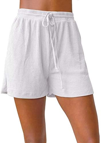 Shorts de cordão casual feminino verão de cintura alta de cintura relaxada boho camuflado shorts de verão leves para mulheres